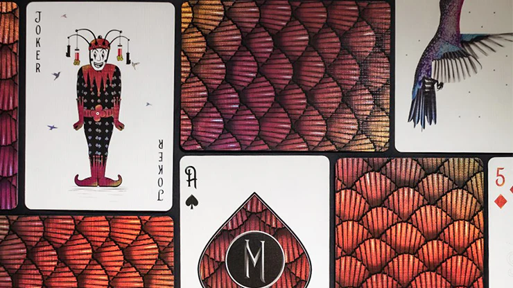 Hummingbird Feathers Red Playing Cards Cartamundi - Image 2
