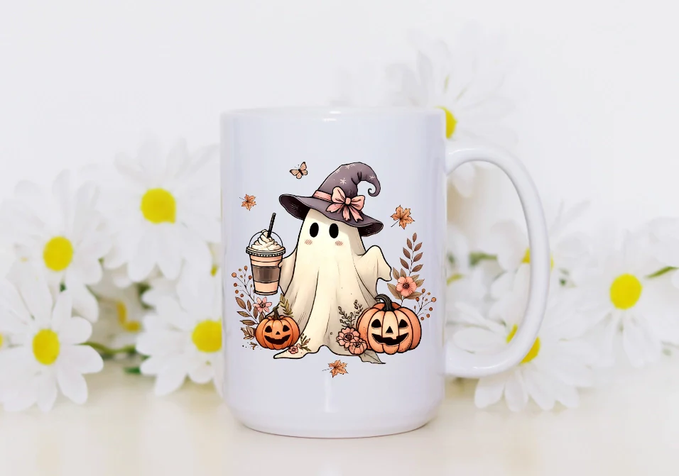 Iced Coffee Halloween Ghost - 15oz Coffee Mug - Image 4