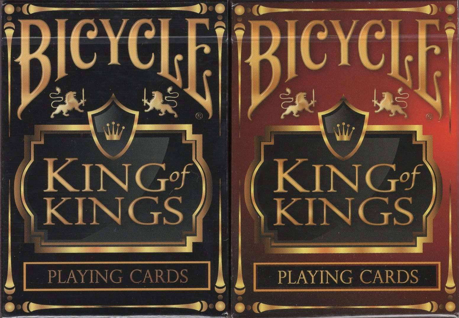 King of Kings Bicycle Playing Cards - Black & Red
