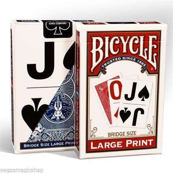 Large Print Rider Red & Blue 2 Deck Set Bicycle Playing Cards Bridge Size - Image 2