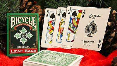 Leaf Back 2 Deck Set Green Red Bicycle Playing Cards - Image 4