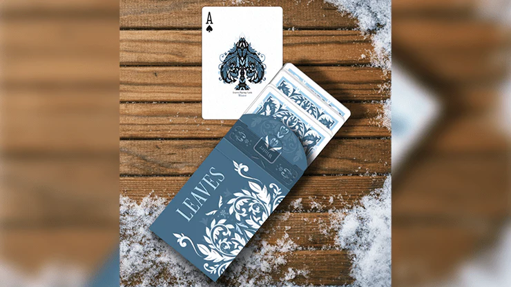 Leaves Winter Blue Playing Cards DCHC - Image 2