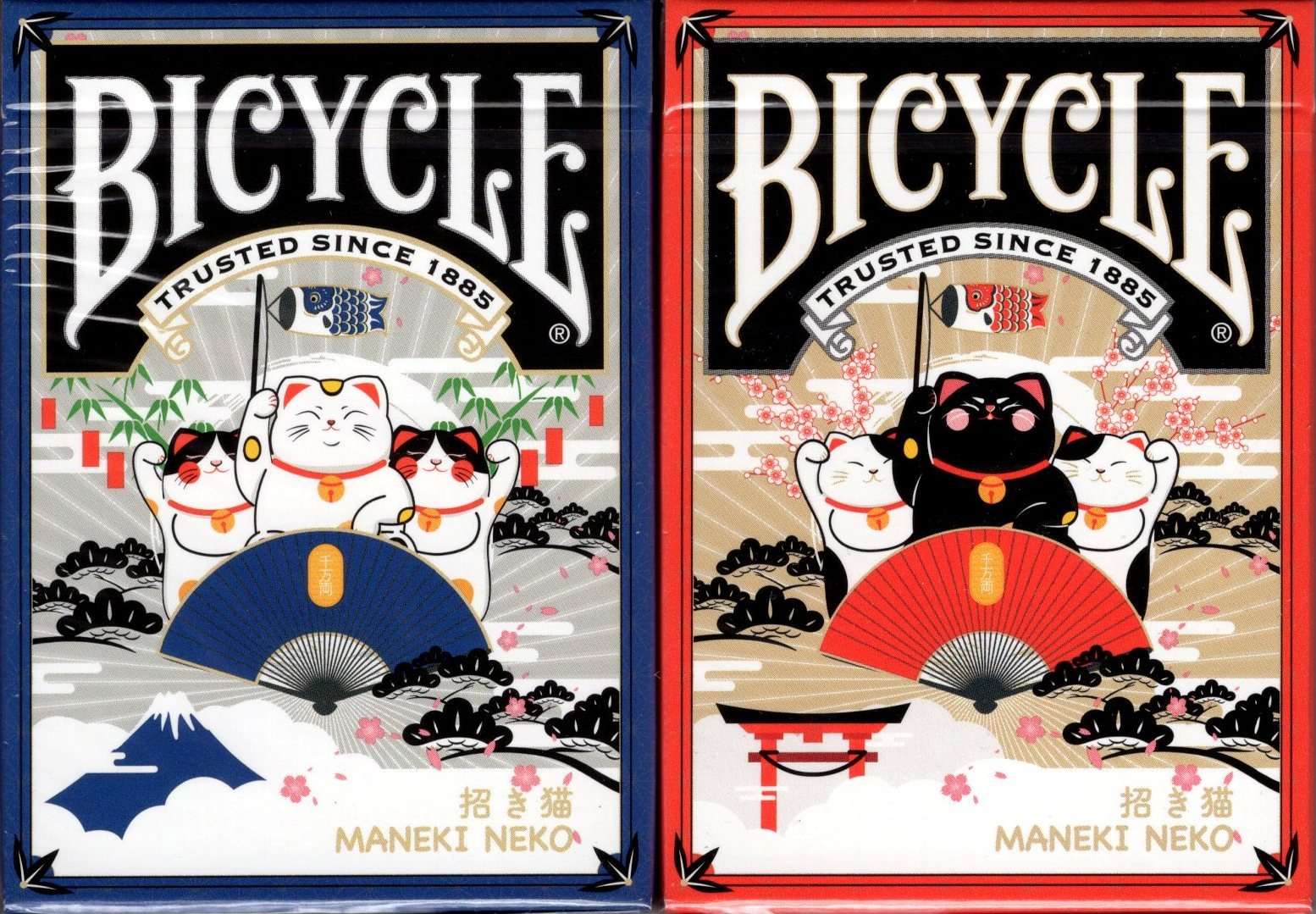 Maneki Neko Bicycle Playing Cards 2 Deck Set