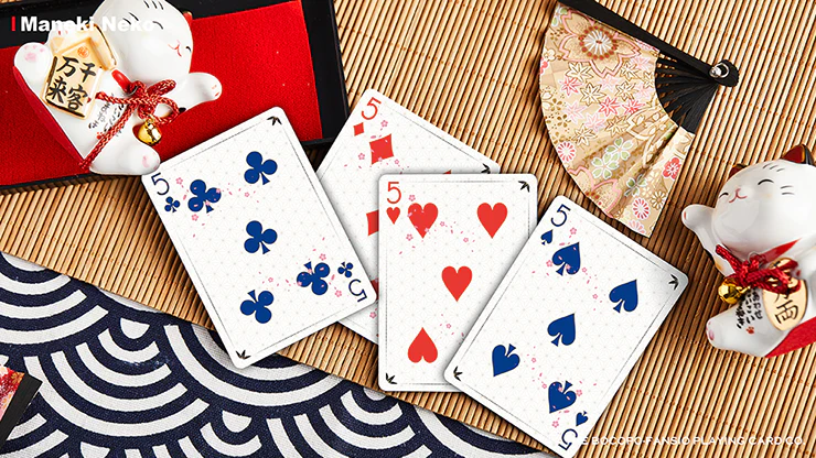 Maneki Neko Blue Bicycle Playing Cards - Image 3