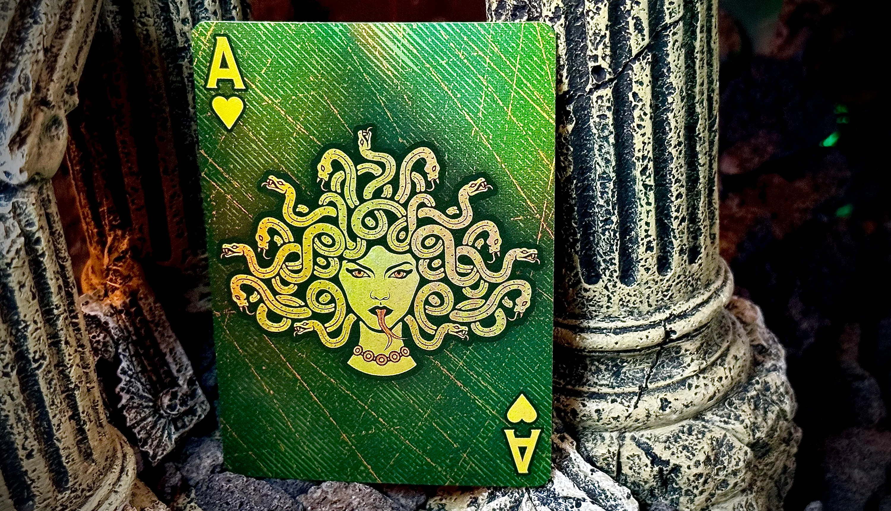 Medusa Playing Cards - Holographic Foil + Ultra Green Edges - Image 4