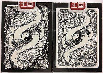 Middle Kingdom 2 Deck Set Black White Bicycle Playing Cards - Image 2