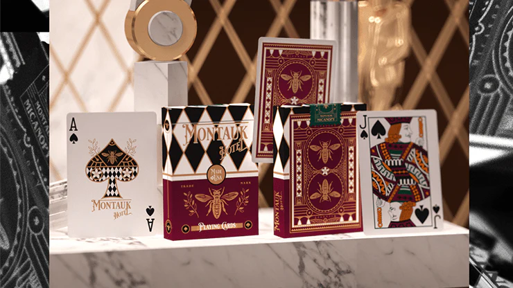 Montauk Hotel Burgundy Playing Cards USPCC - Image 2