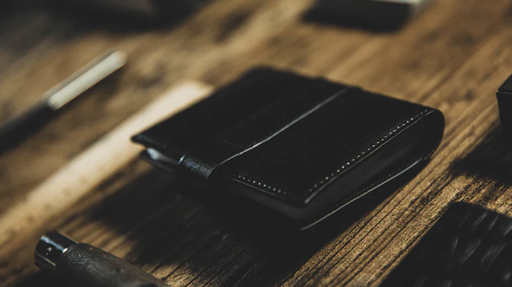 Multi Packet Black Leather Card Holder Folder - Image 6