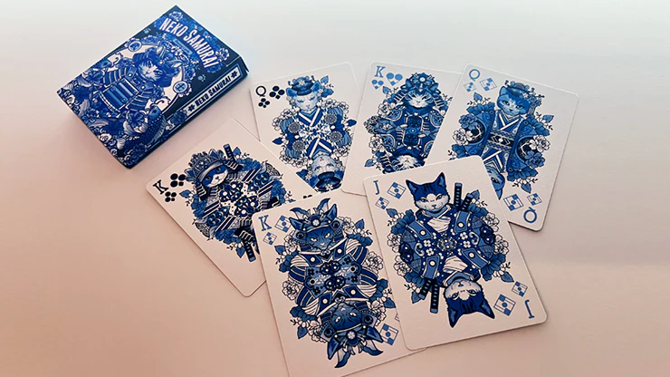 Neko Samurai Playing Cards - Blue - Image 3