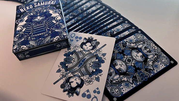 Neko Samurai Playing Cards - Blue - Image 4
