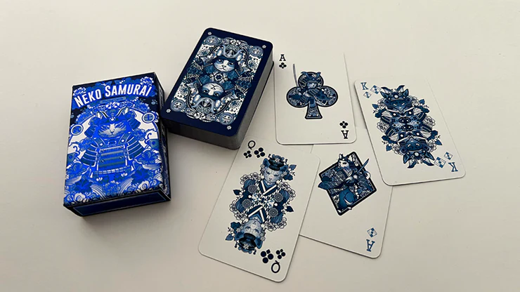 Neko Samurai Playing Cards - Mini Blue - Image 5