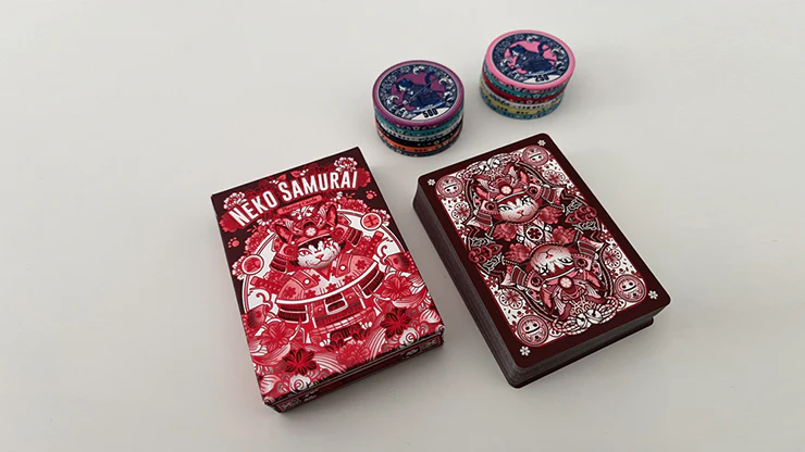Neko Samurai Playing Cards - Red - Image 4