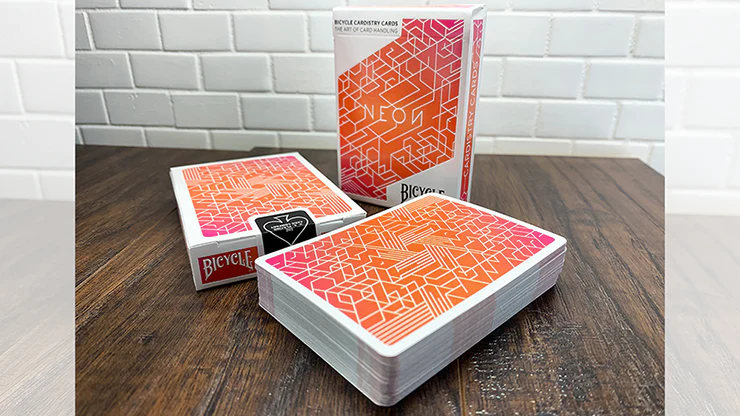 Neon Orange Bump Bicycle Cardistry Cards - Image 2