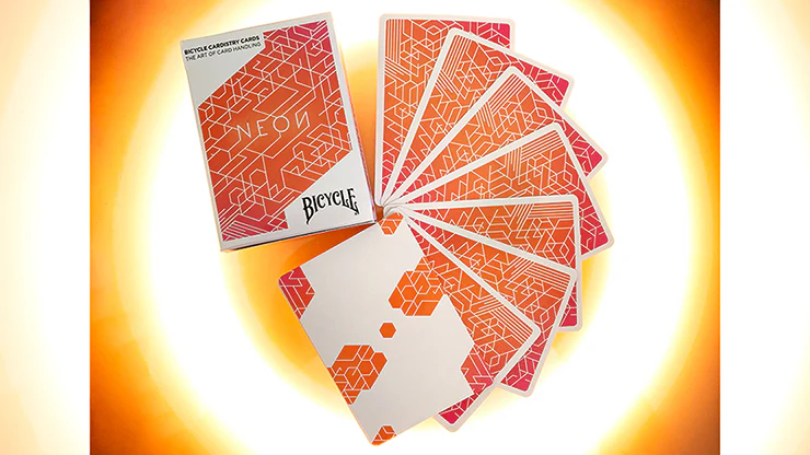 Neon Orange Bump Bicycle Cardistry Cards - Image 3