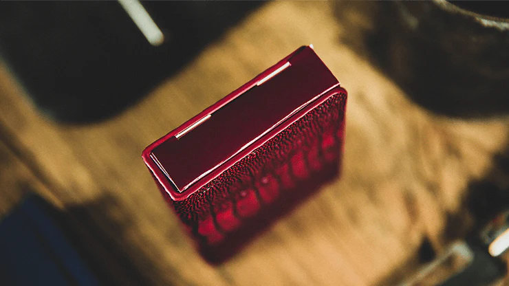 Ostrich Grain Red Leather Card Clip - Image 3