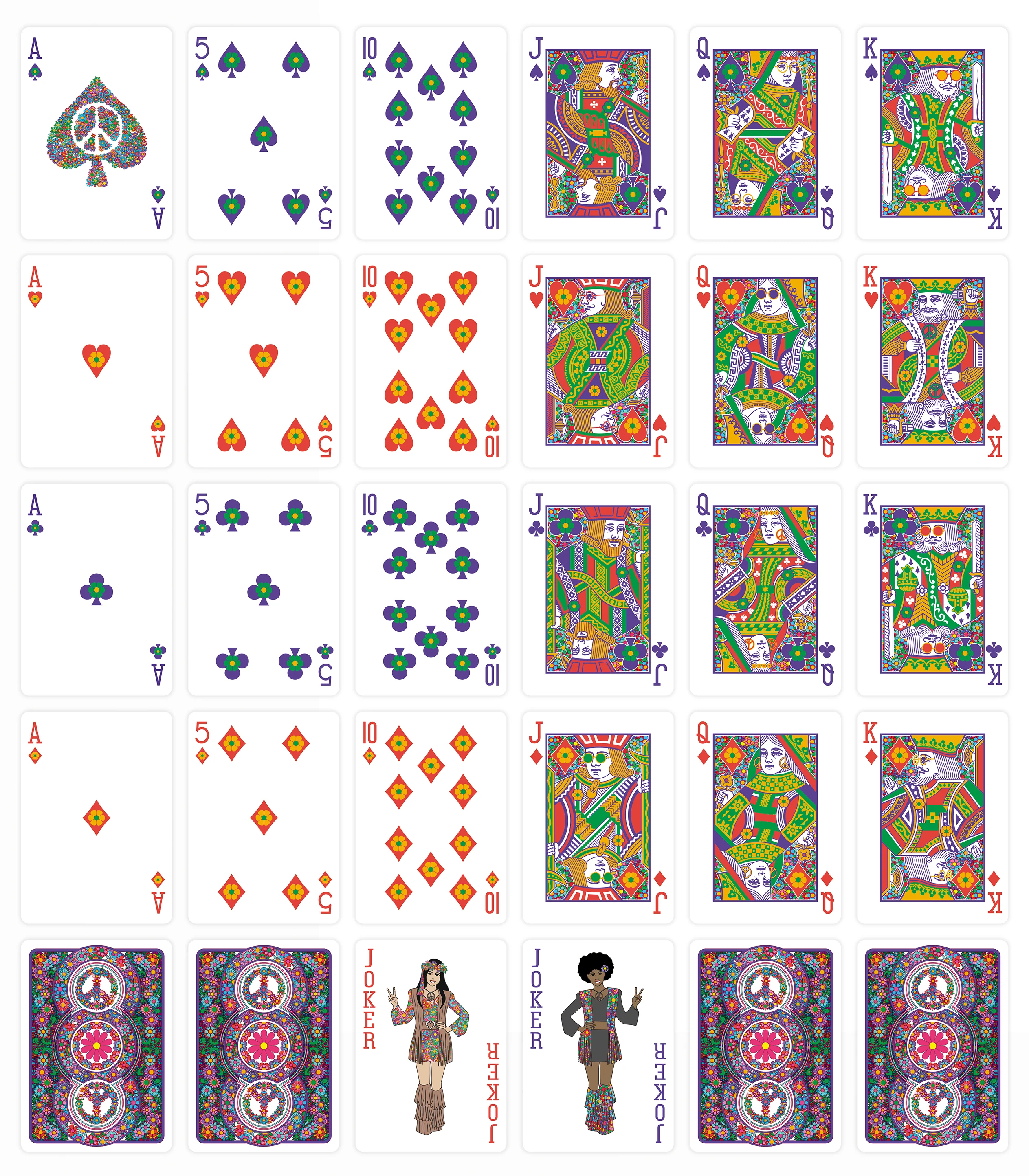 Peace & Love Bicycle Playing Cards - Image 3