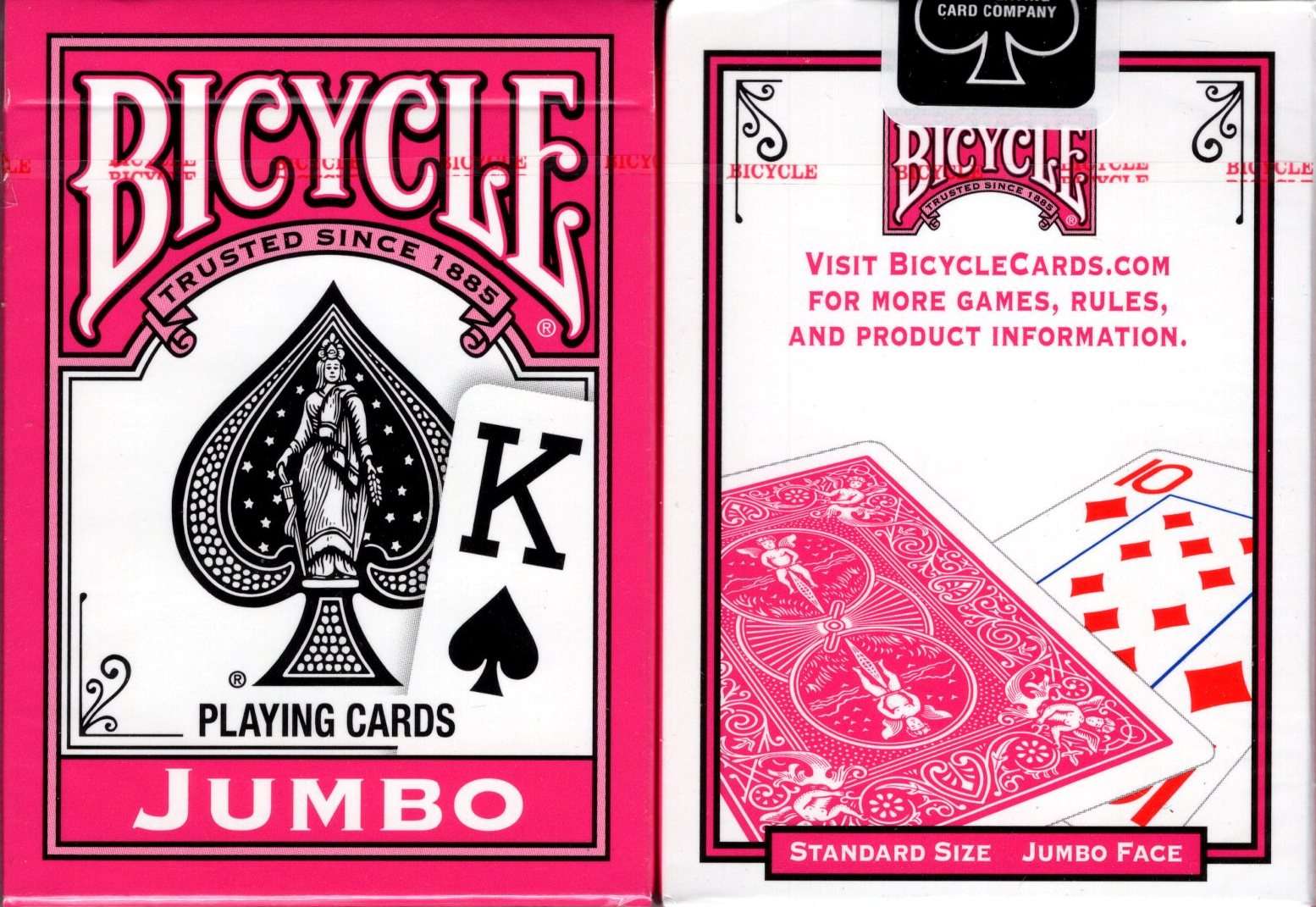 Pink Jumbo Index Bicycle Playing Cards