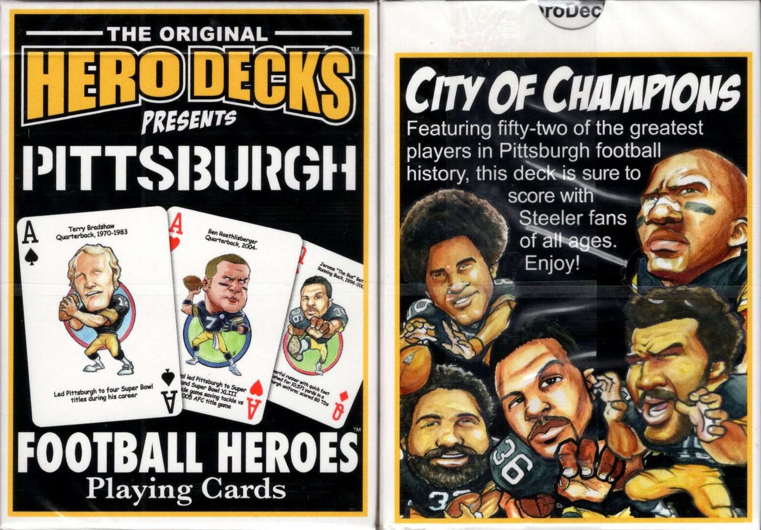 Pittsburgh Football Heroes Playing Cards