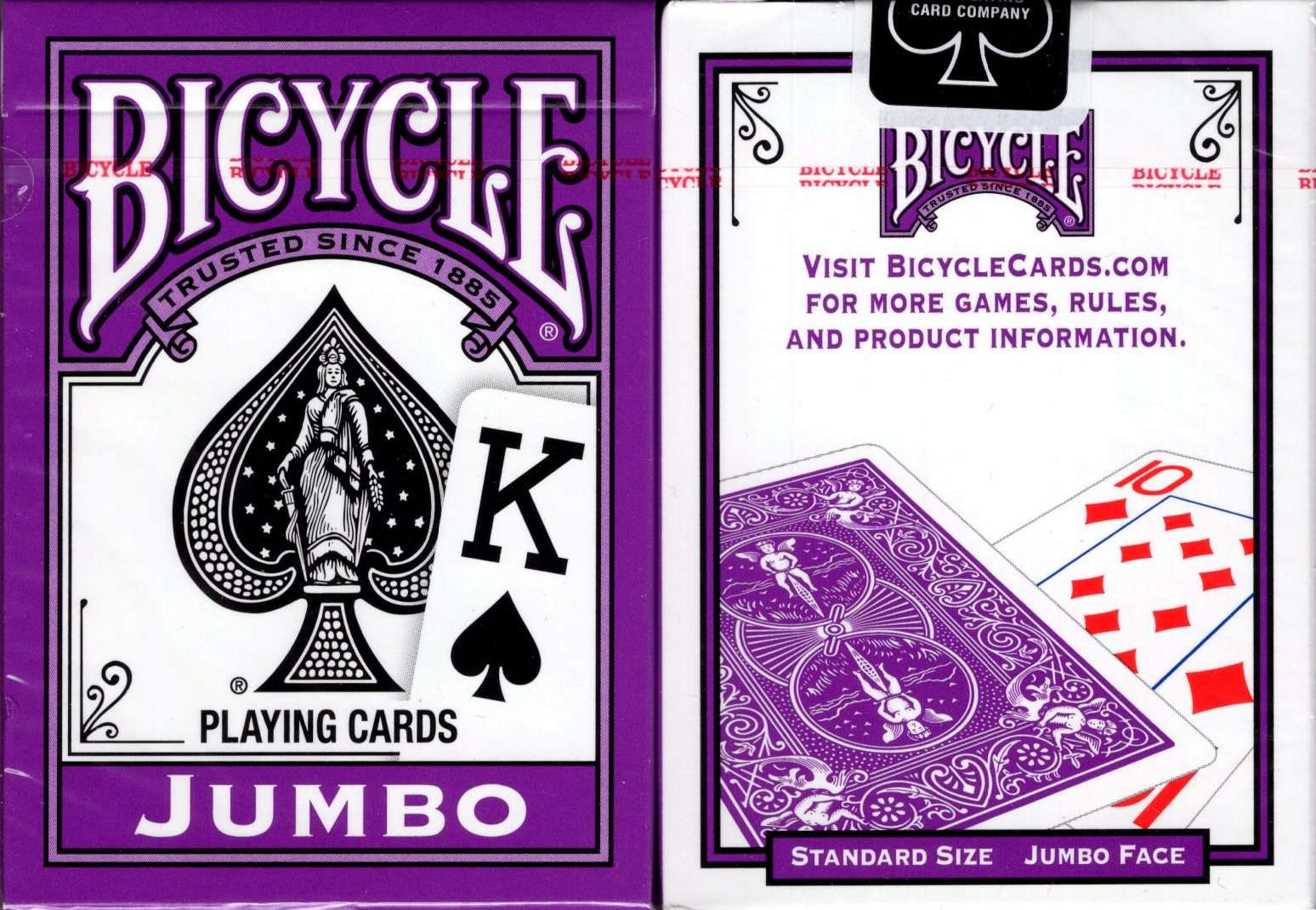 Purple Jumbo Index Bicycle Playing Cards