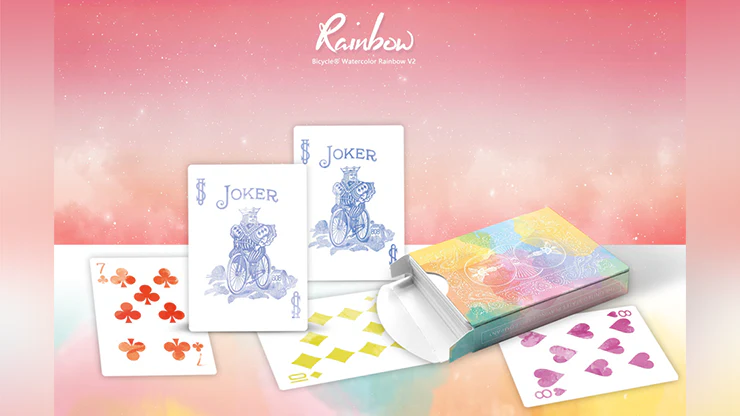 Rainbow v2 Peach Bicycle Playing Cards - Image 2