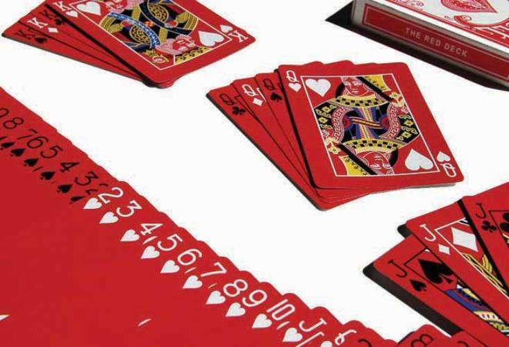 Red Deck v1 Cincinnati Printed Bicycle Playing Cards - Image 2