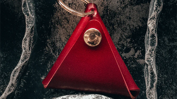 Red Leather 1/2 Dollar Size Coin Pouch - Image 4