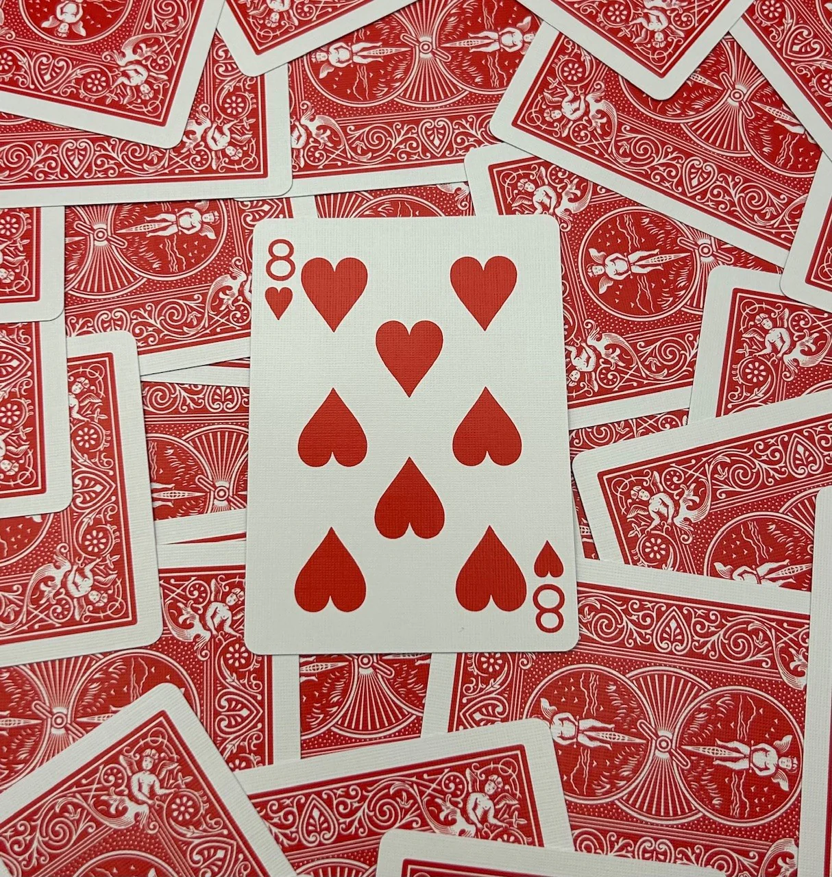 Red One-Way Forcing Deck - 8 of Hearts