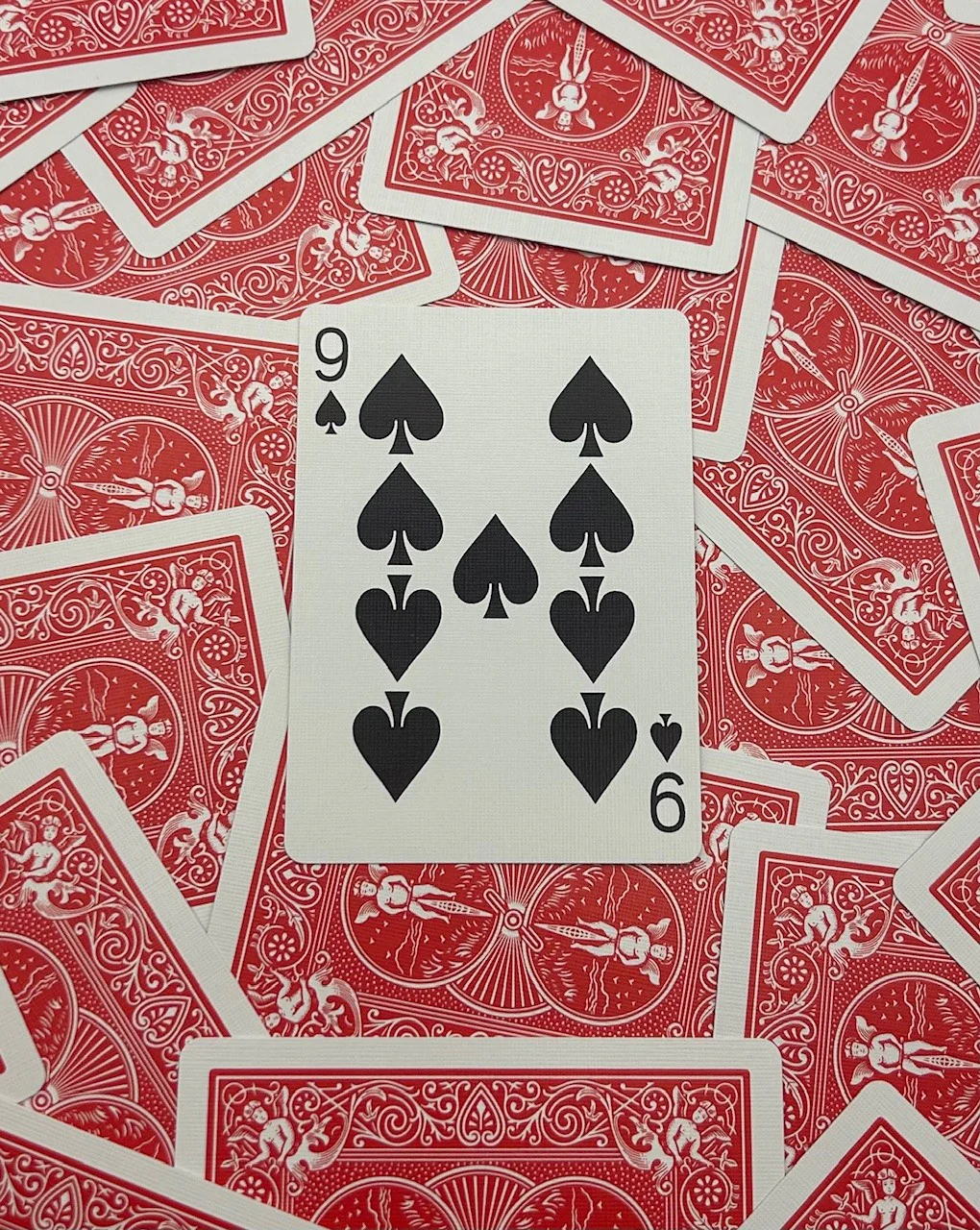 Red One-Way Forcing Deck - 9 of Spades