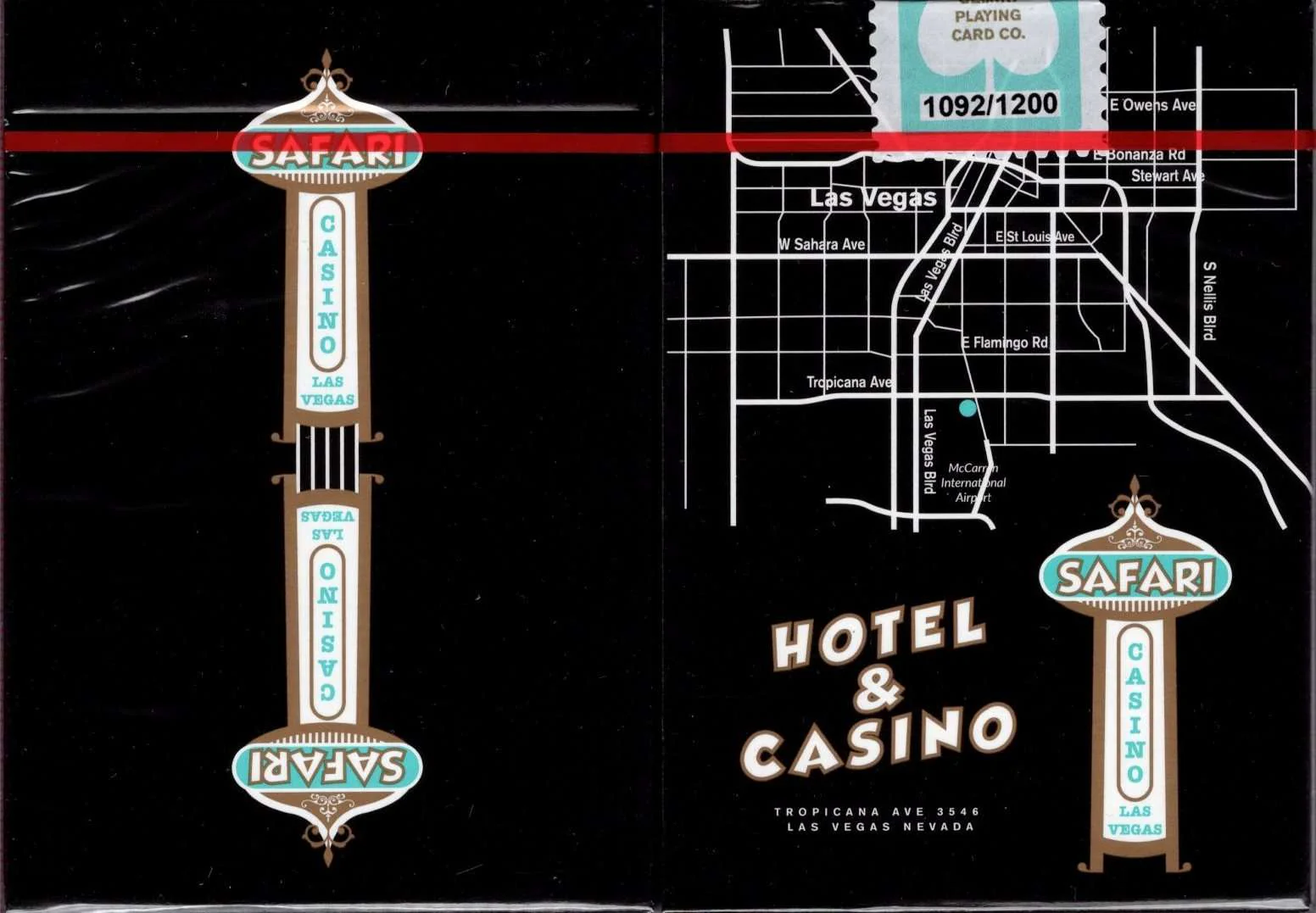 Safari Casino Black Playing Cards USPCC