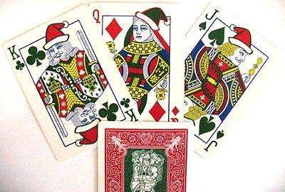 Santa Back 2 Deck Set Red & Green Bicycle Playing Cards - Image 6