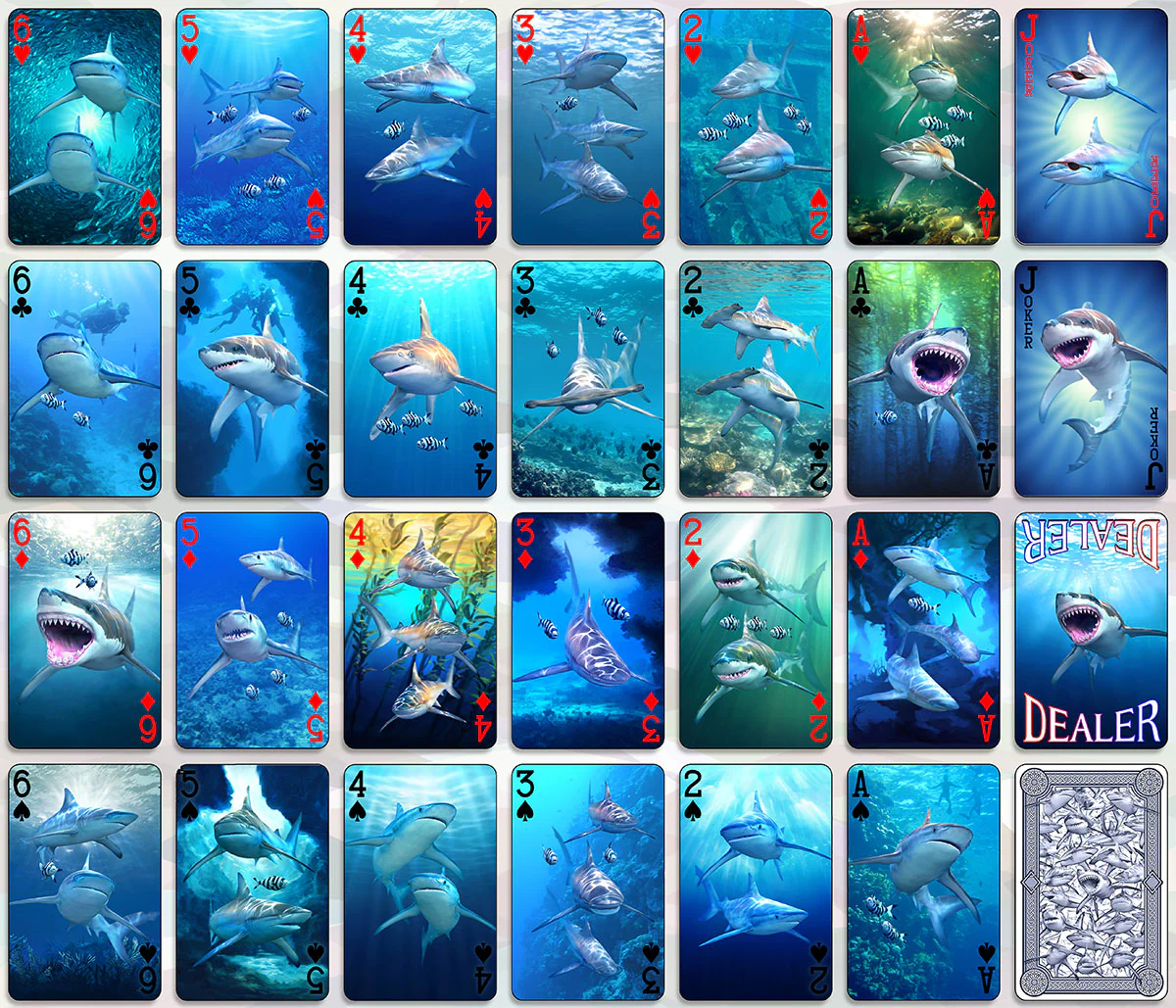 Sharks - 3D Playing Cards - Image 3