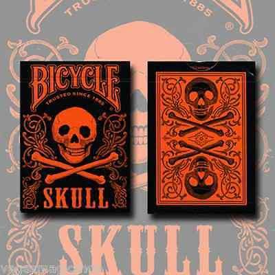 Skull Metallic Orange Bicycle Playing Cards - Image 2