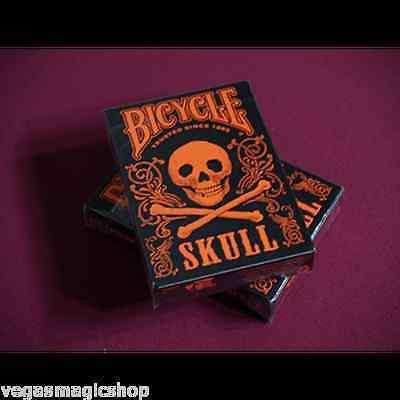 Skull Metallic Orange Bicycle Playing Cards - Image 3