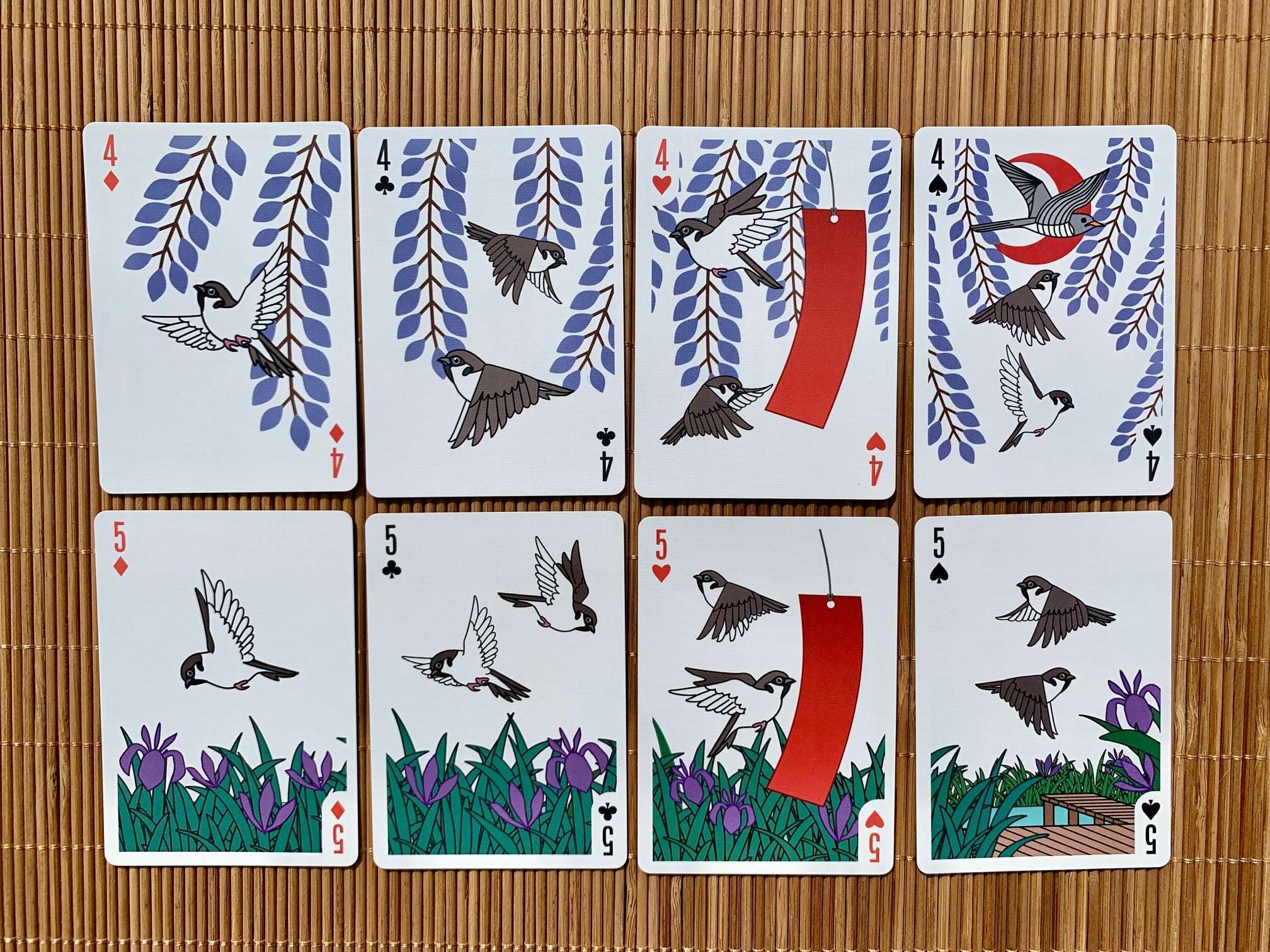 Sparrow Hanafuda Gilded Bicycle Playing Cards - Image 5