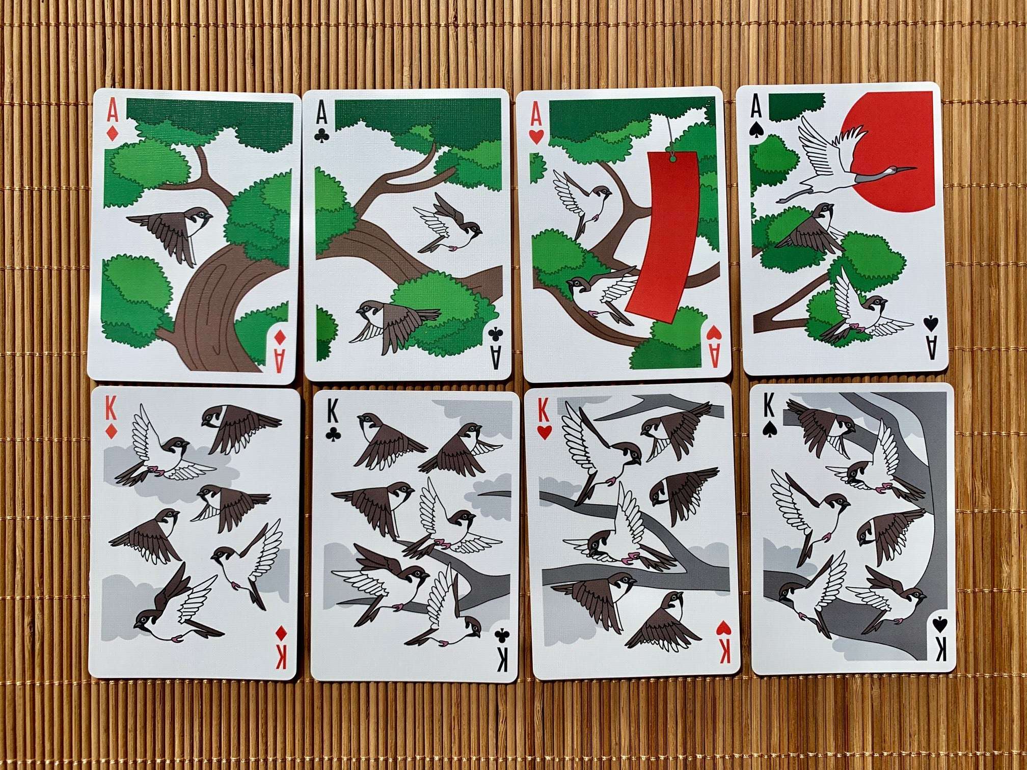 Sparrow Hanafuda Stripper Bicycle Playing Cards - Image 5
