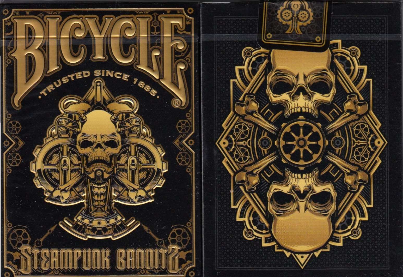 Steampunk Bandits Bicycle Playing Cards - Black & White - Image 2