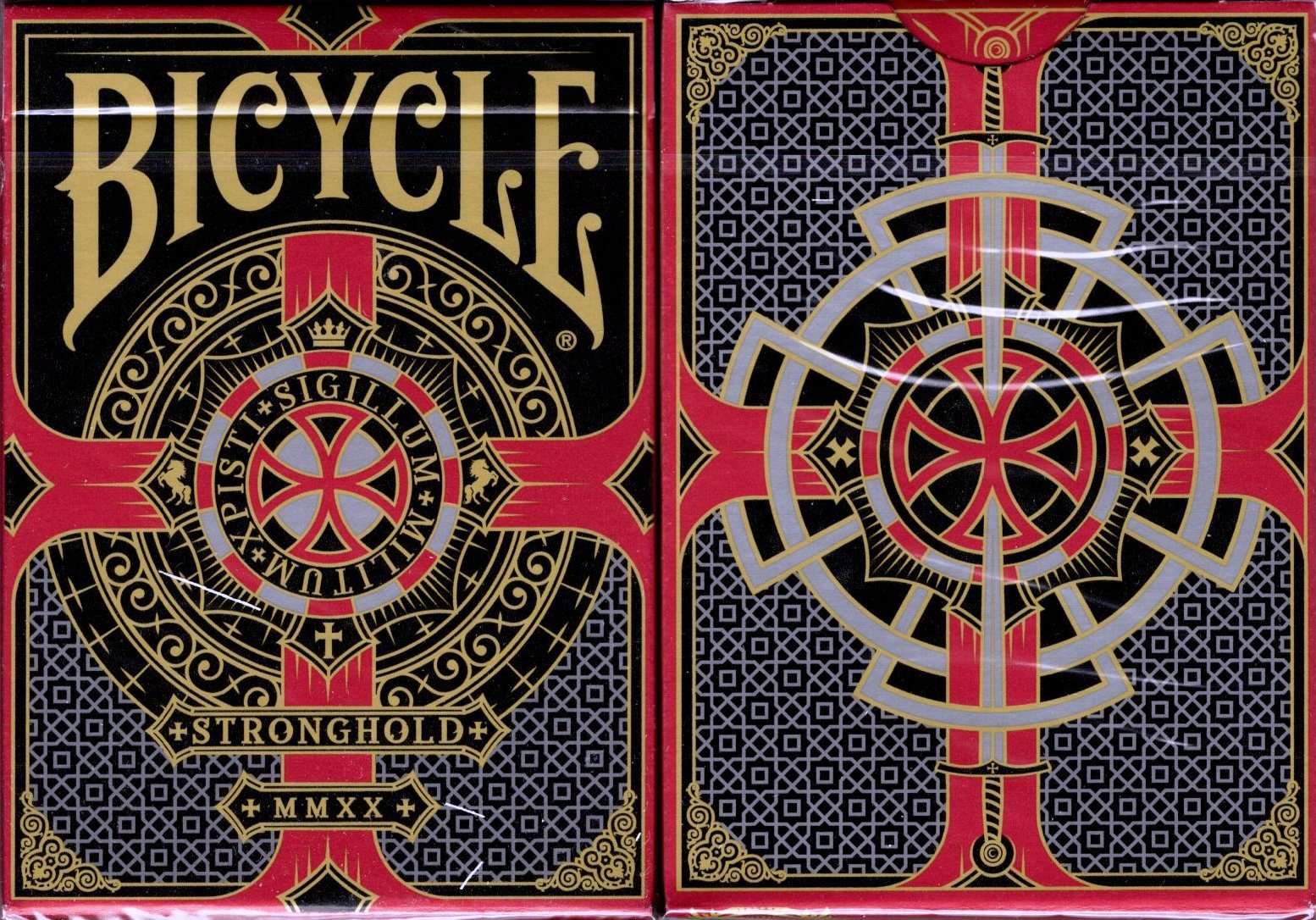 Stronghold Crimson Bicycle Playing Cards