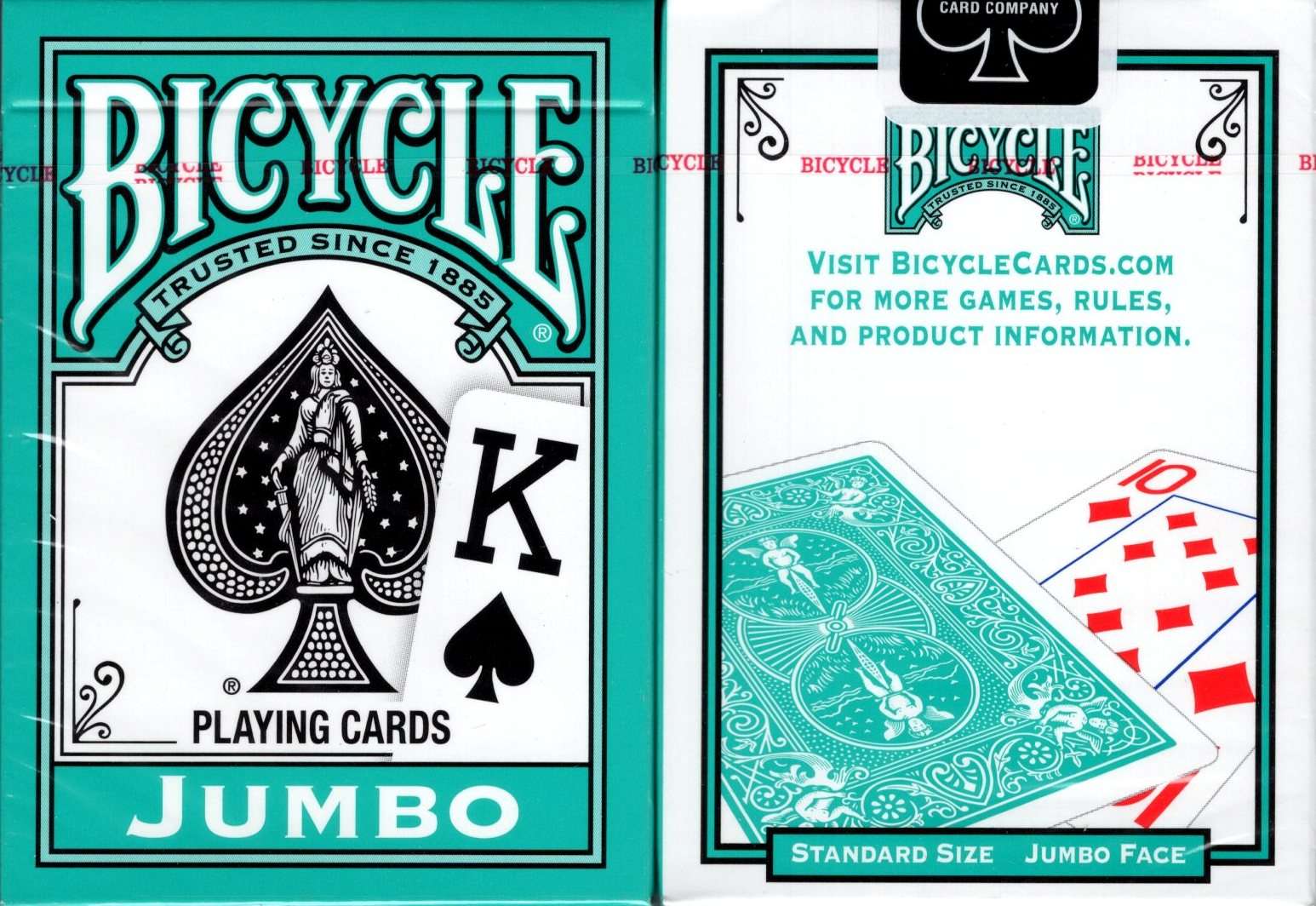 Teal Jumbo Index Bicycle Playing Cards