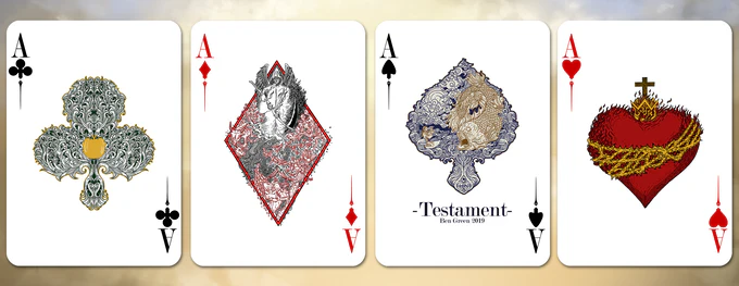 Testament Art Gold Gilded Playing Cards WJPC - Image 7