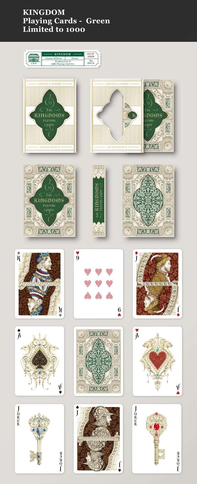 The Kingdoms Green Playing Cards USPCC - Image 2