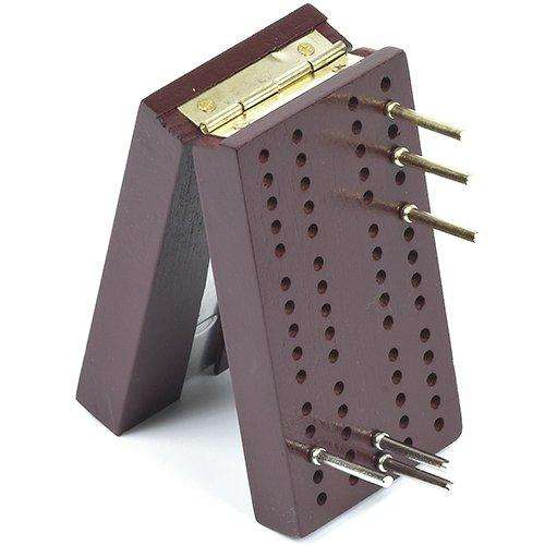 Travel Pocket Size Wooden Cribbage Board with Metal Pegs - Image 2