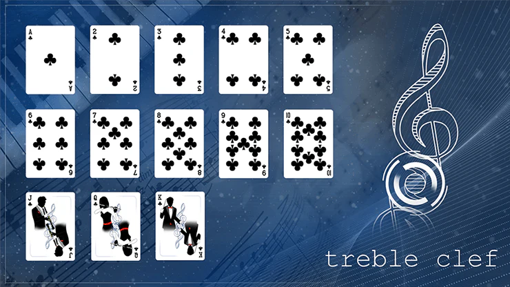 Treble Clef Blue Marked Playing Cards JJPC - Image 2