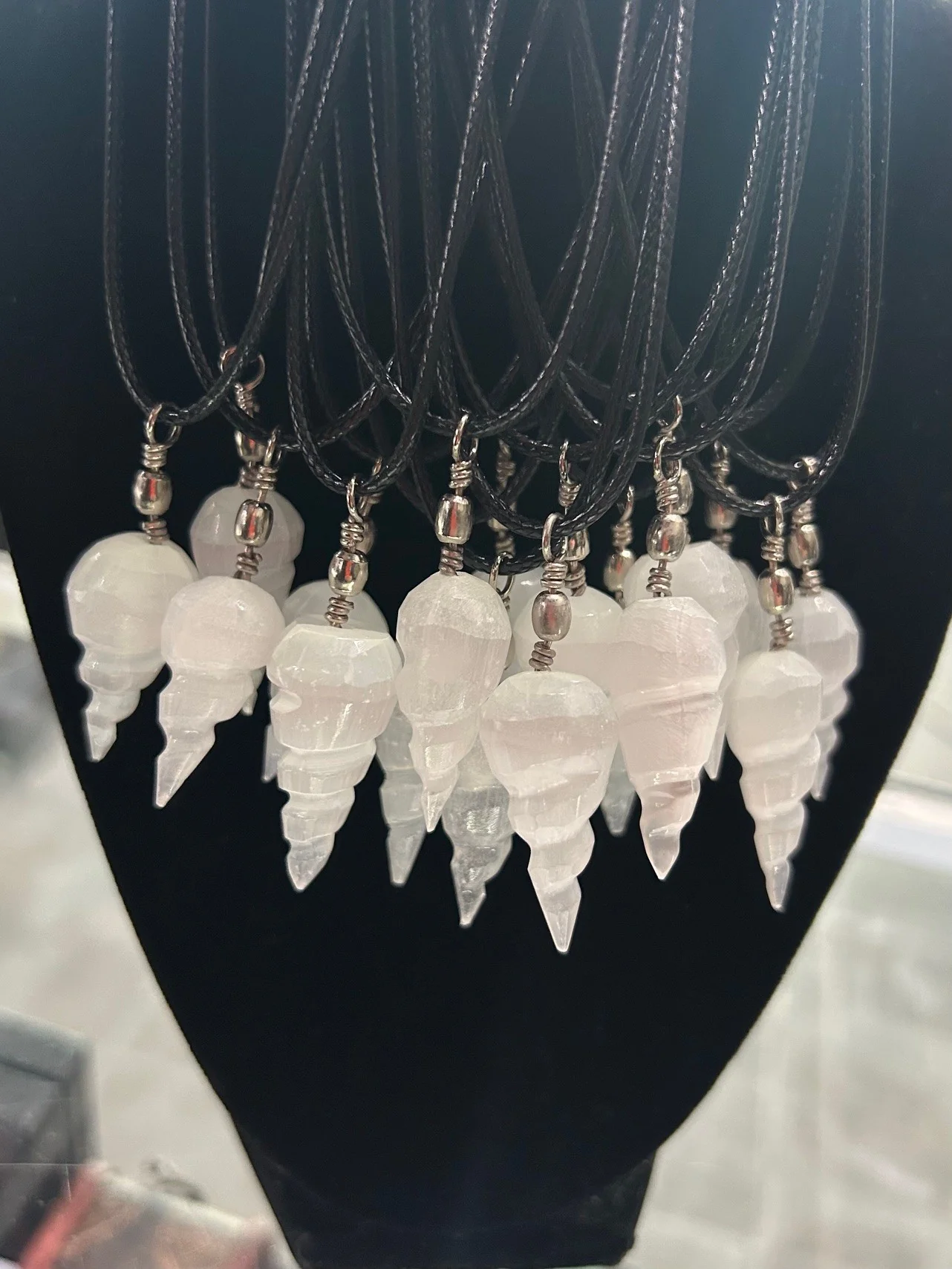 Selenite Spiral Pendant Necklace - Image 4