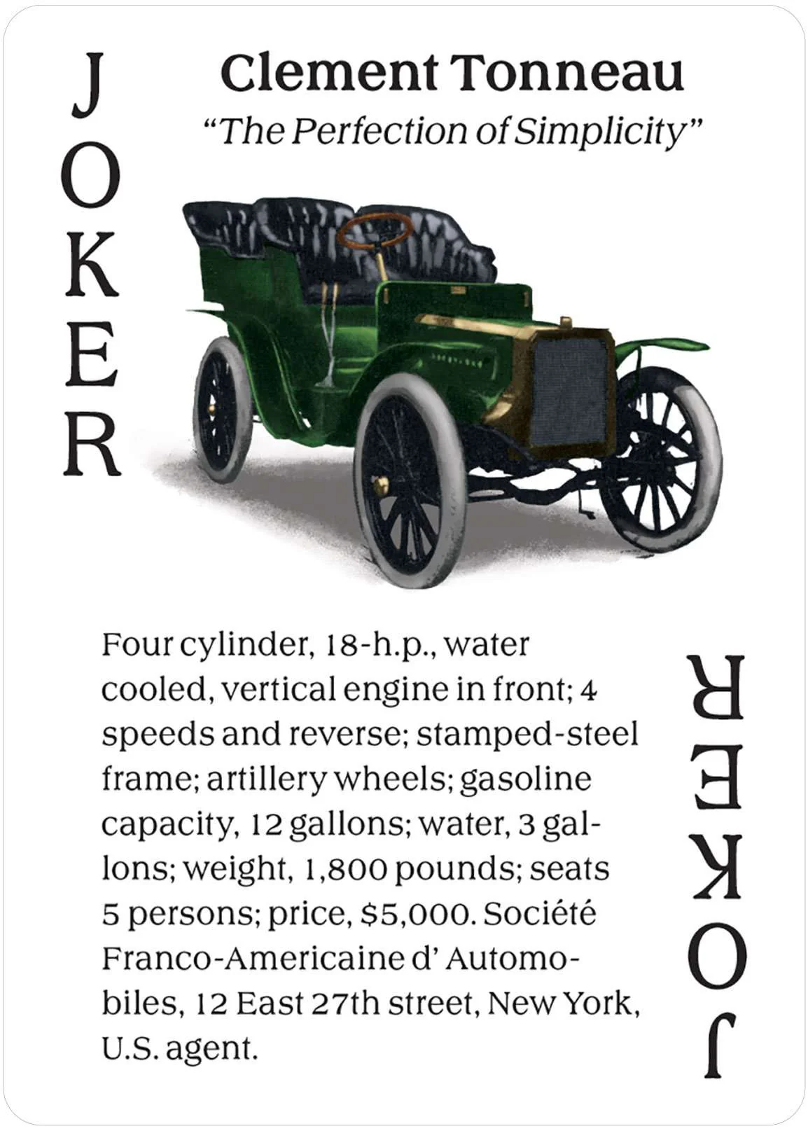 Turn of the Century Motor Cars Playing Cards USGS - Image 9