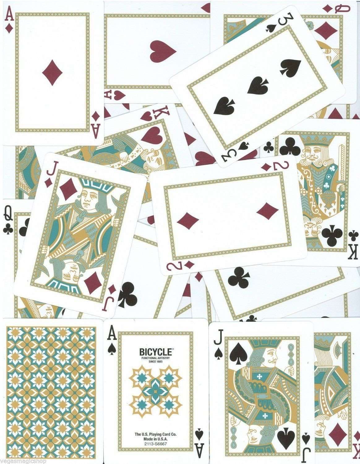 Madison Bicycle Playing Cards Turquoise & Gold - Image 8