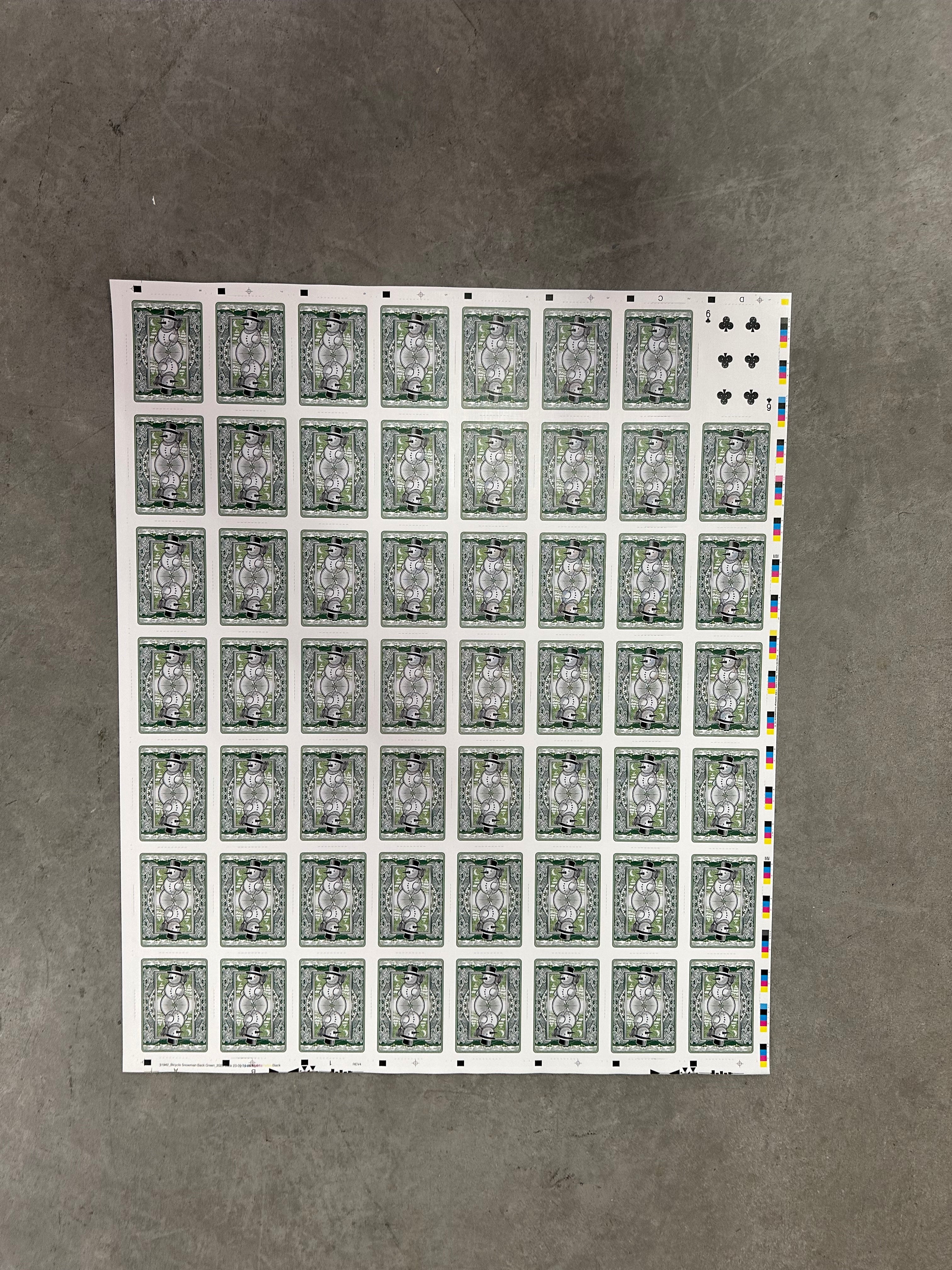 Uncut Sheet - Bicycle Snowman Back Green - Image 3