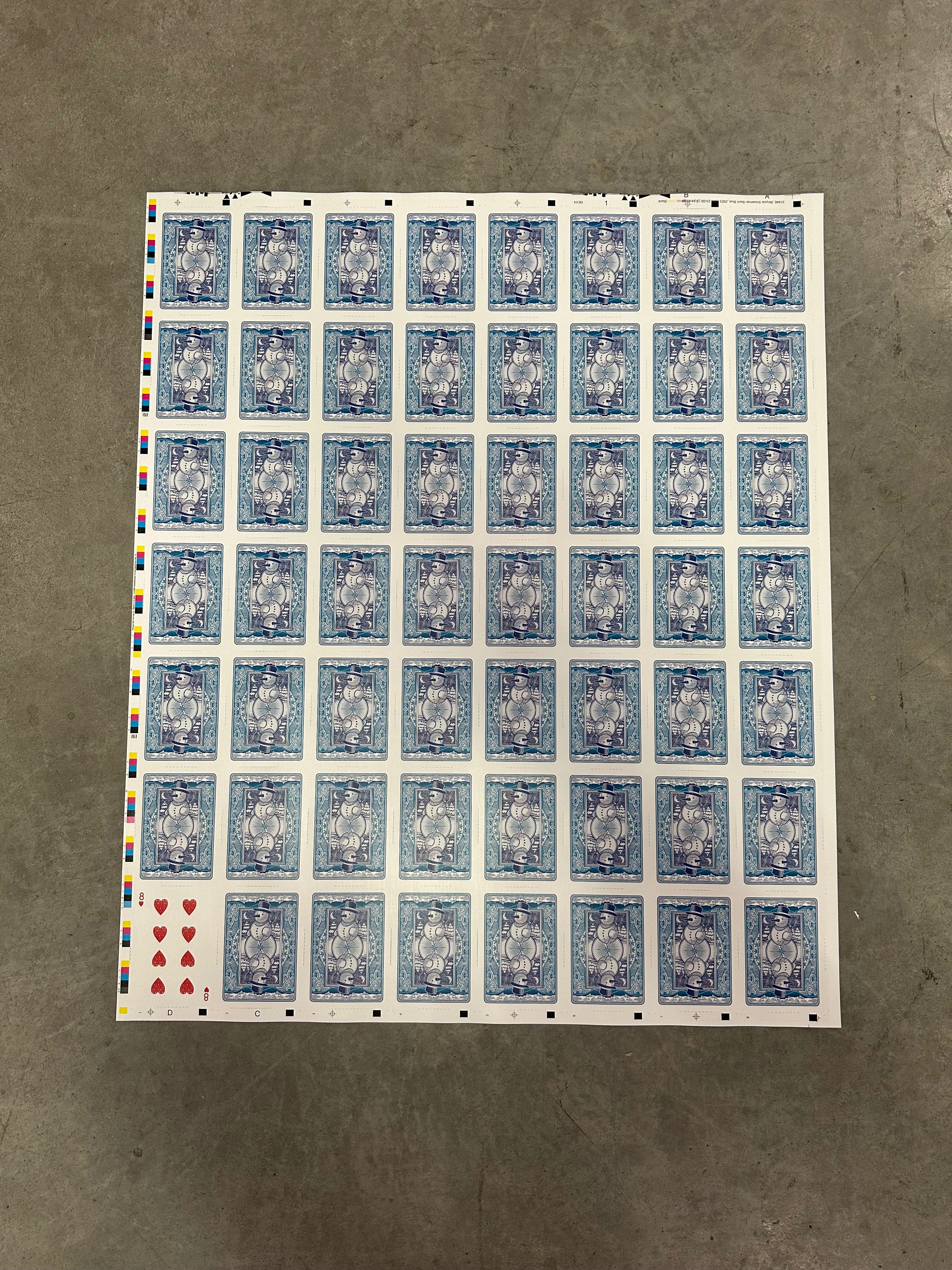 Uncut Sheet - Bicycle Snowman Back Limited-Edition Blue - Image 3