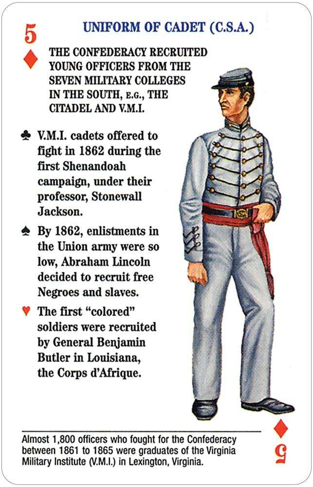 Uniforms of the Civil War Playing Cards USGS - Image 4