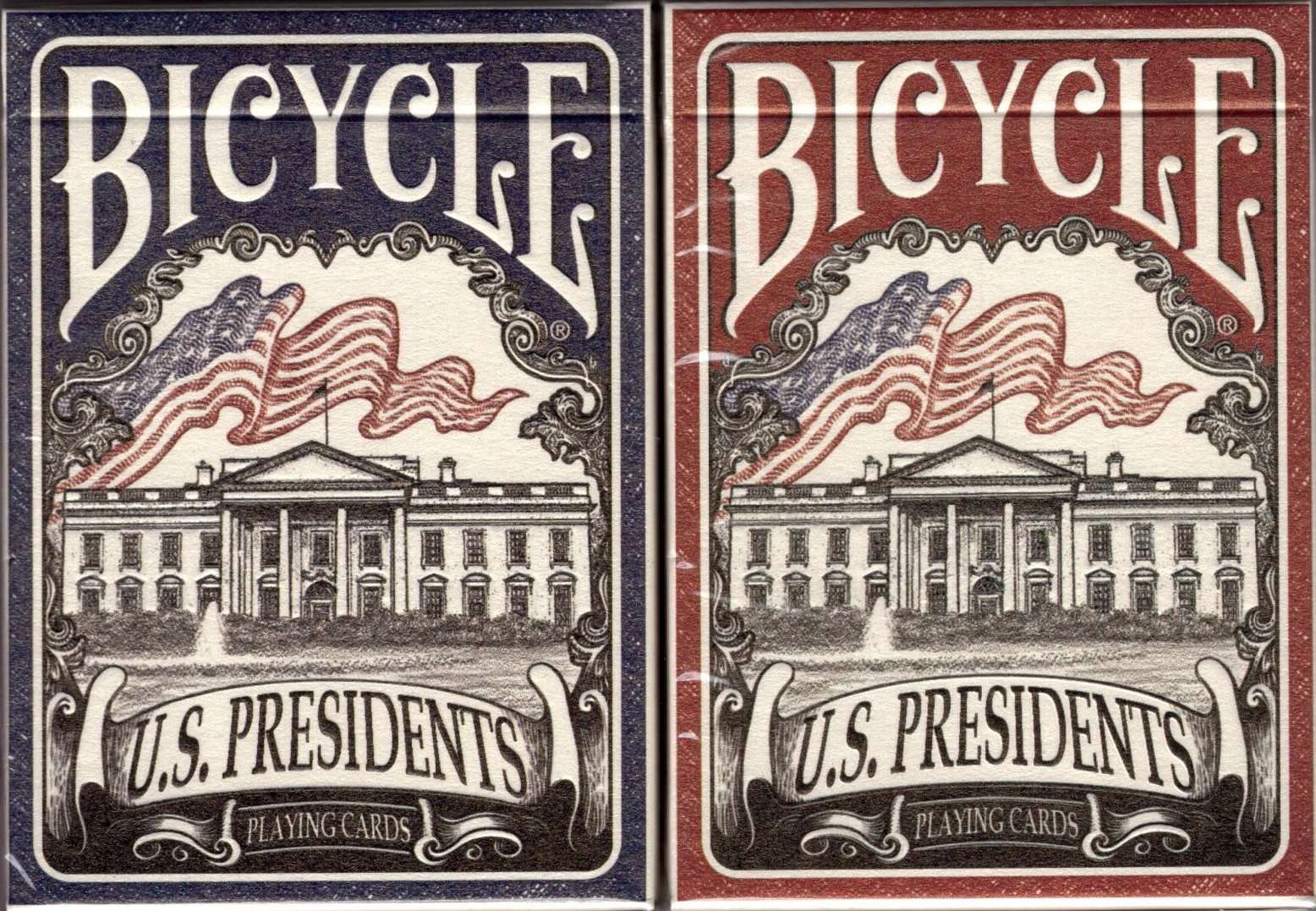 US Presidents v2 Blue & Red 2 Deck Set Bicycle Playing Cards