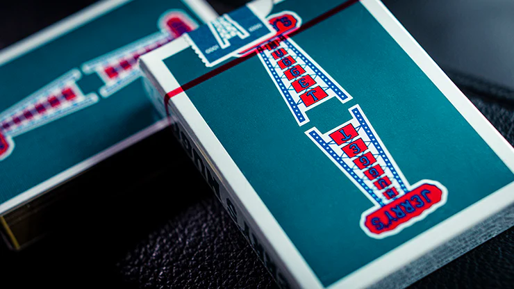 Vintage Feel Gilded Jerry's Nugget Aqua Playing Cards EPCC - Image 2